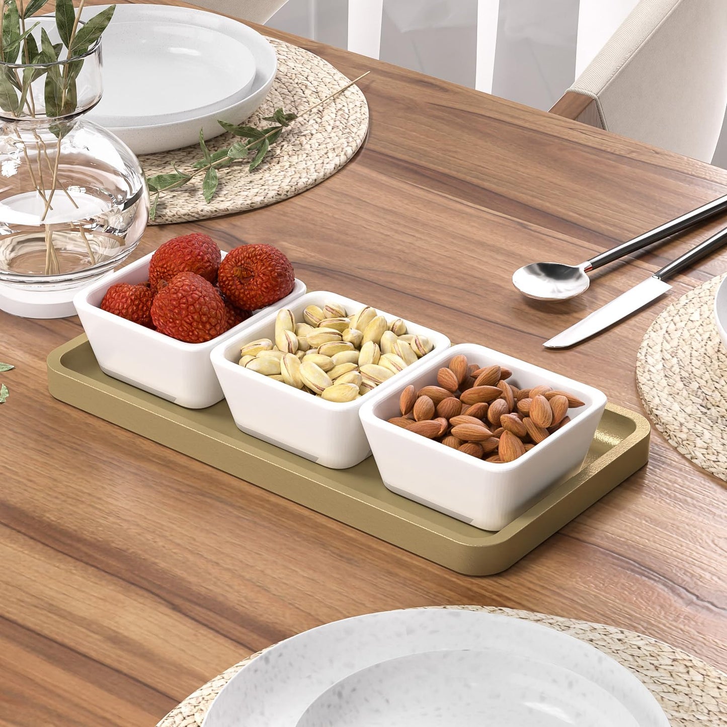 Sustainable Bamboo Bathroom Vanity Tray: Sleek Countertop Organizer