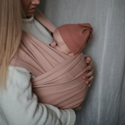 Mushie Organic Cotton Baby Wrap: Soft Roman Green Sling