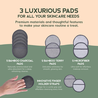 Greenzla Reusable Makeup Remover Pads: 20-Pack Bamboo Cotton Rounds