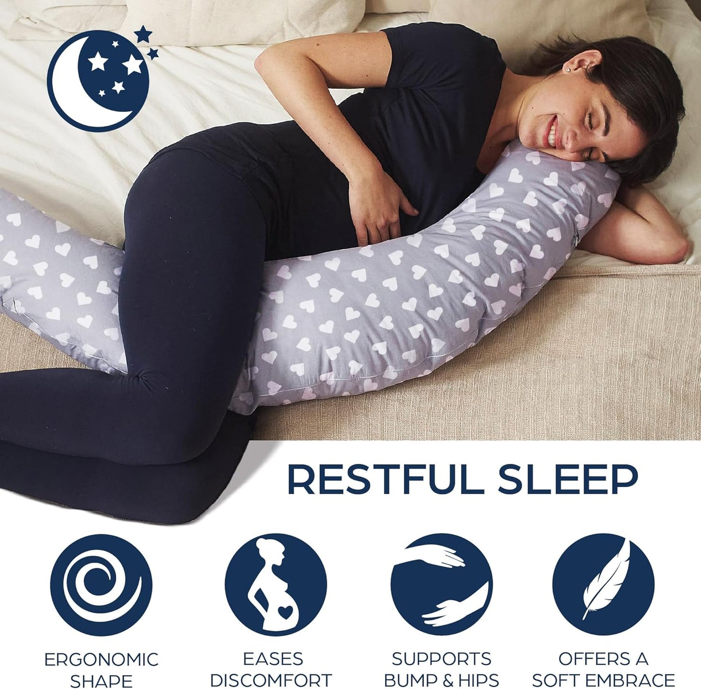 Niimo XXL 100% Cotton Pregnancy & Breastfeeding Support Pillow