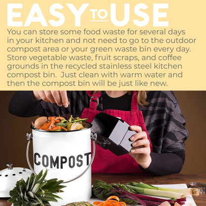 Odorless Indoor Composting: EPICA One-Piece Molded Stainless Bin