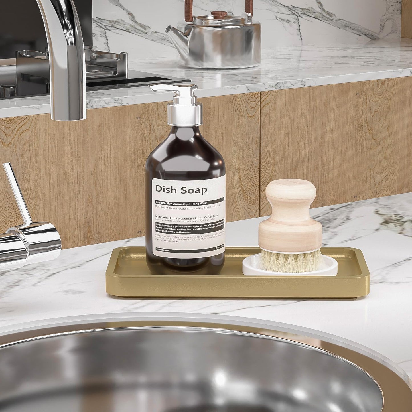 Sustainable Bamboo Bathroom Vanity Tray: Sleek Countertop Organizer