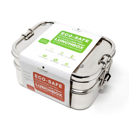 ecozoi 3‑in‑1 Leak‑Proof Stainless Steel Bento Lunch Box | TRUE Shift Reusable Metal Food Container