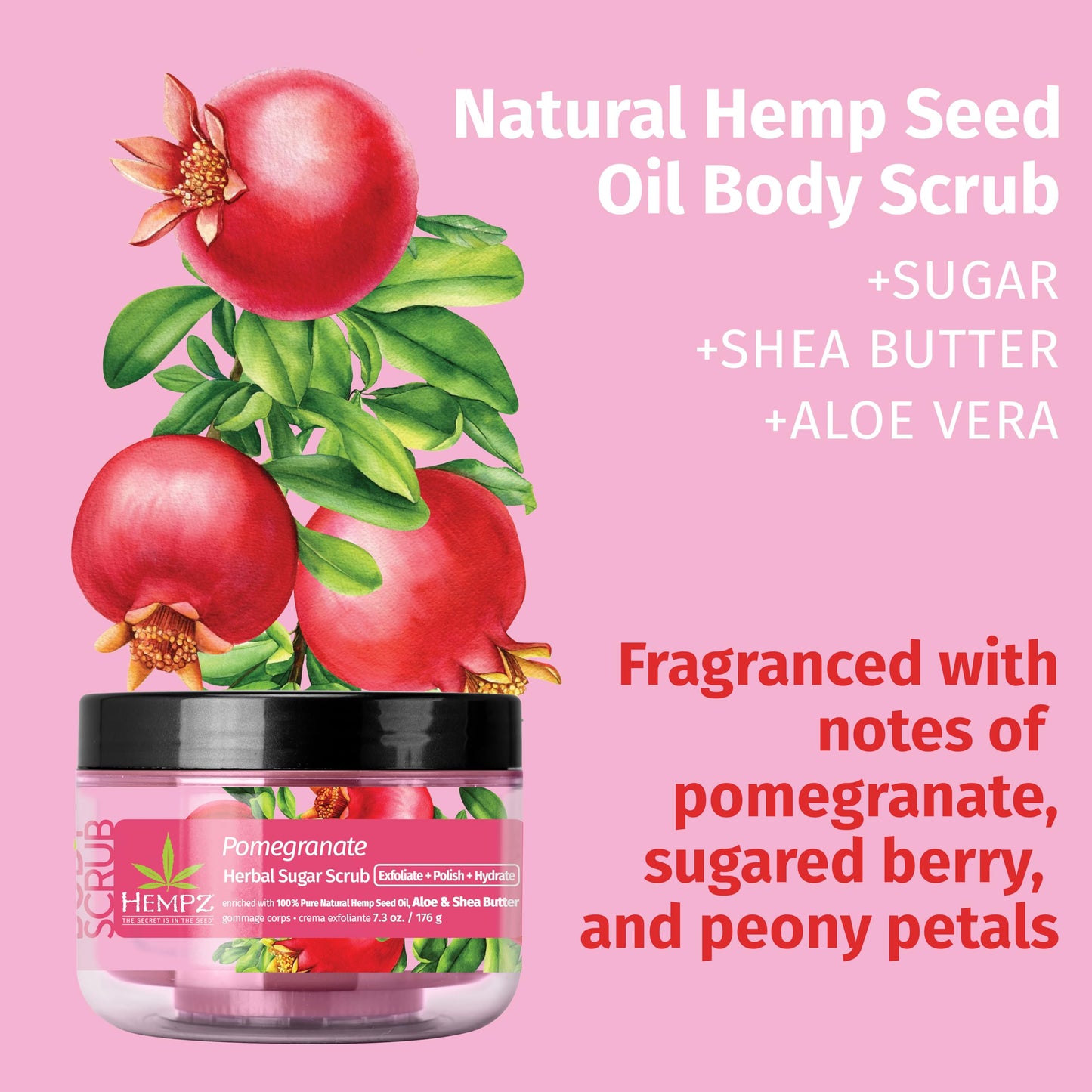 Fragrance-Free Sugar Body Scrub with Hemp Seed Oil – HEMPZ
