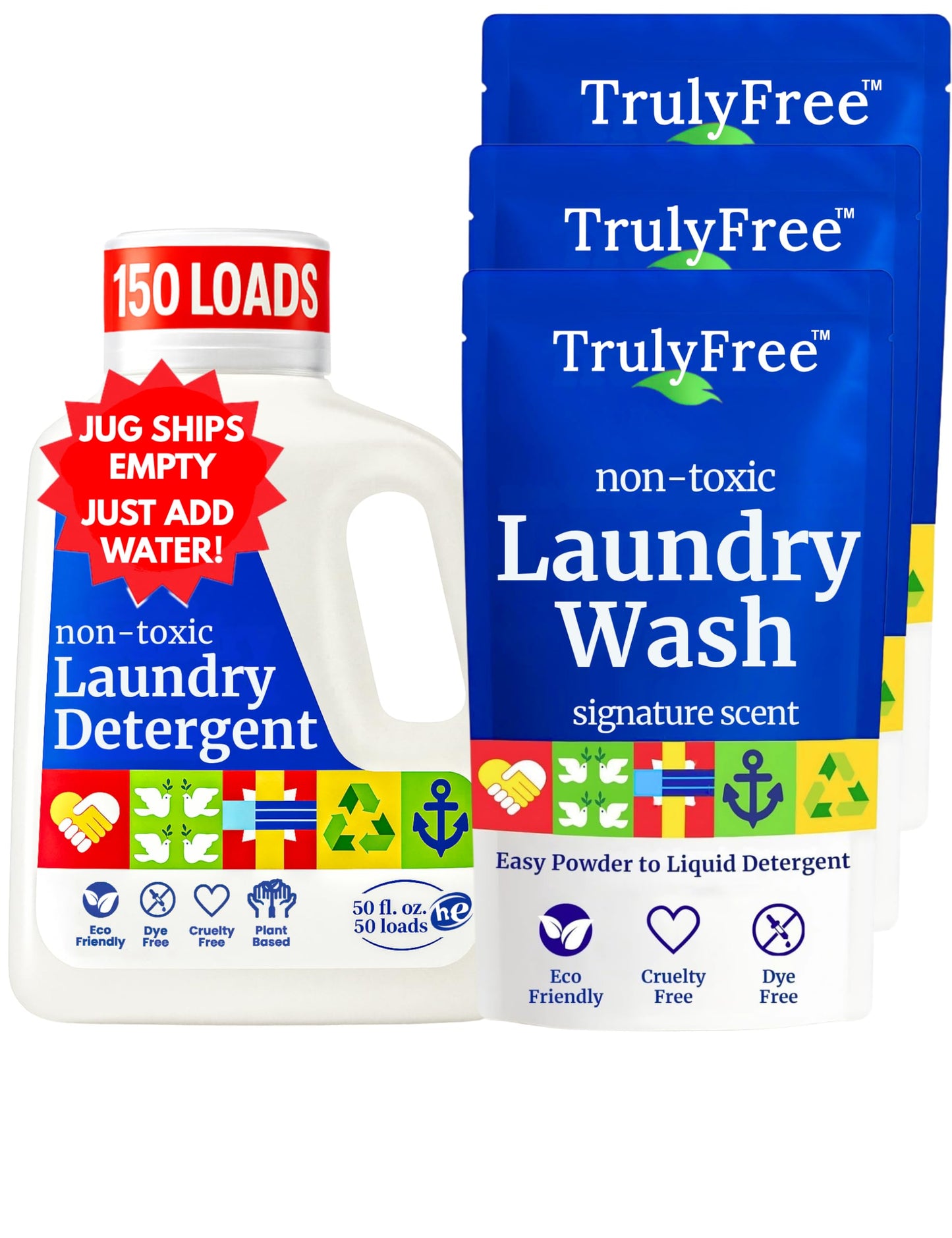 Truly Free Plant-Based Refillable Laundry Wash for Sensitive Skin