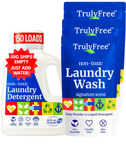 Truly Free Plant-Based Refillable Laundry Wash for Sensitive Skin