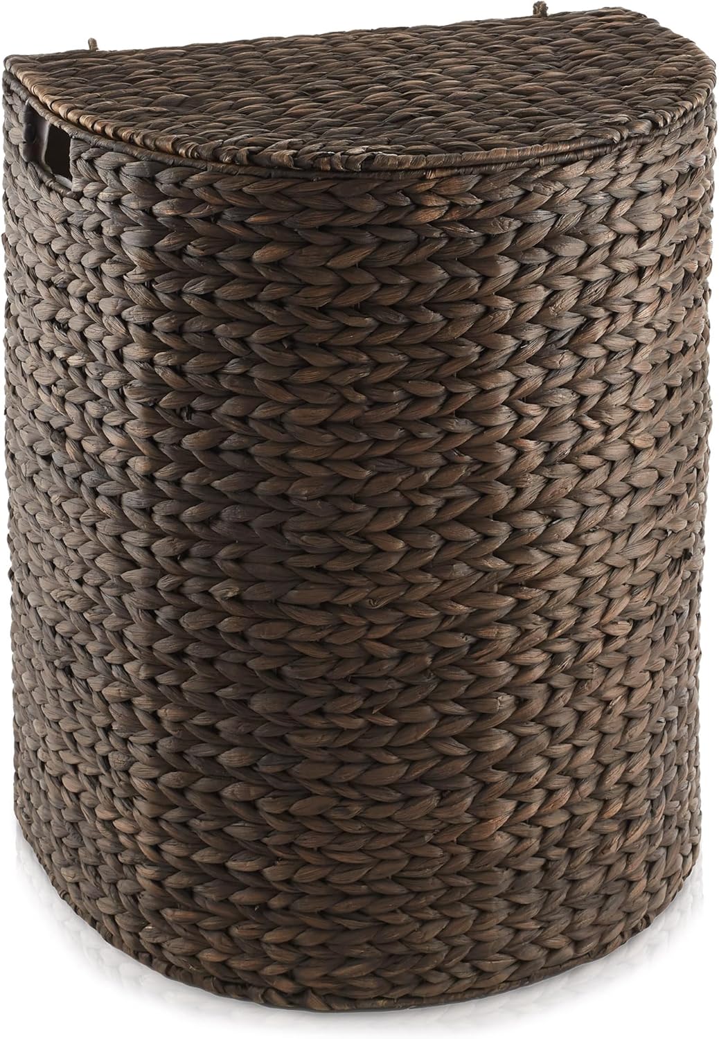 Casafield Handwoven Sustainable Water Hyacinth Half Moon Laundry Hamper