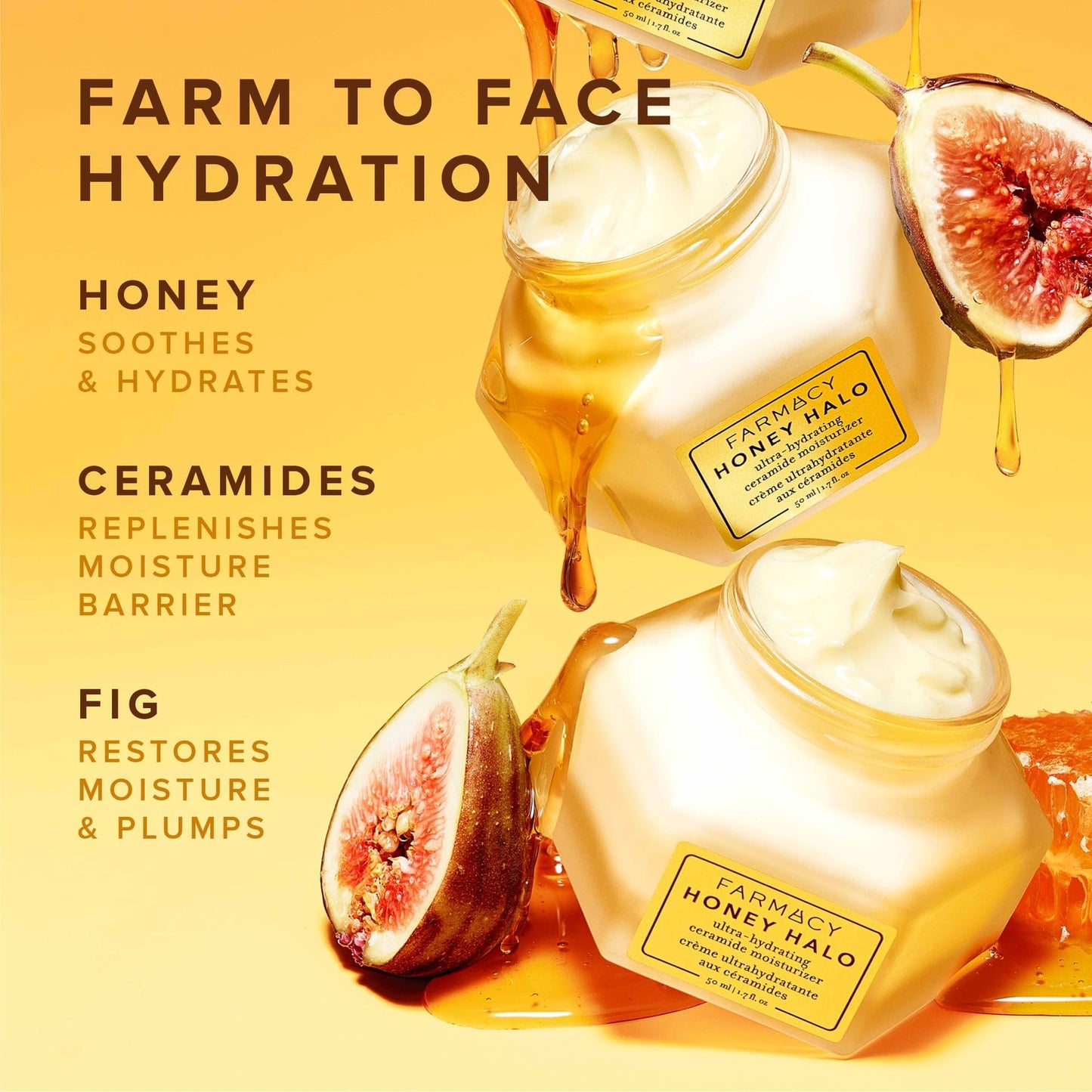 Farmacy Honey Halo Ceramide Face Moisturizer: Buckwheat Honey & Propolis