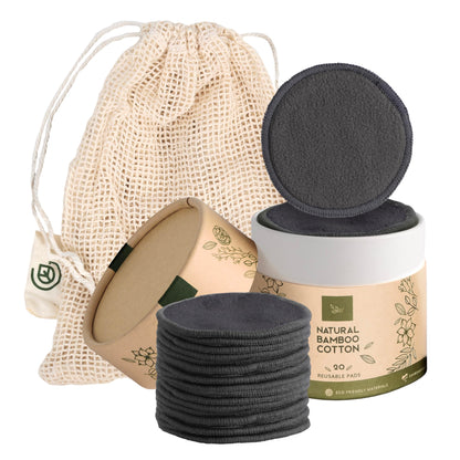 Greenzla Reusable Makeup Remover Pads: 20-Pack Bamboo Cotton Rounds