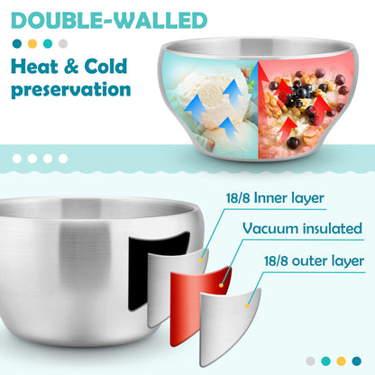 HaWare Stainless Steel Bowls: 18/8 Double-Walled Purity