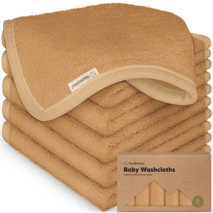 KeaBabies Bamboo Washcloths: 500GSM Ultra-Soft 6-Pack
