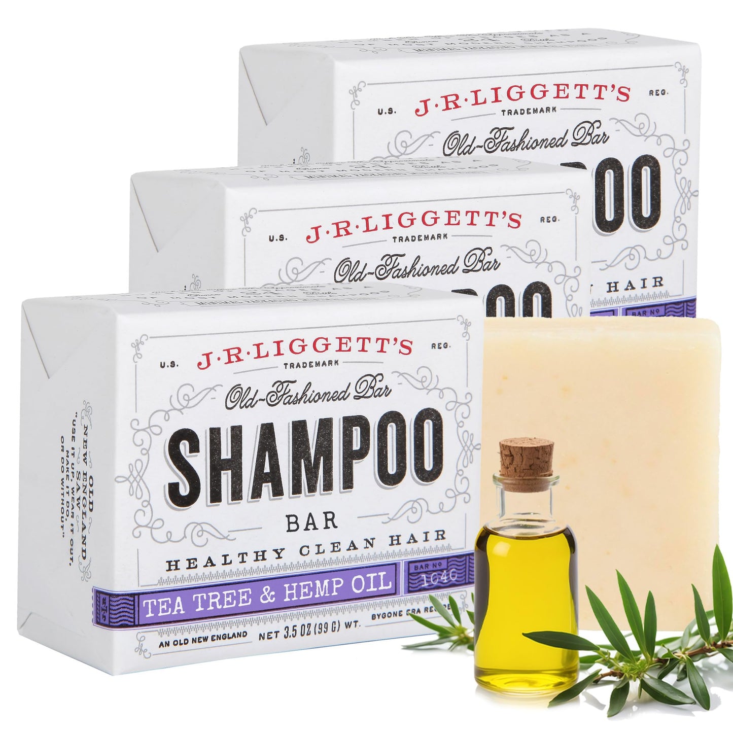 J·R·LIGGETT'S All-Natural Shampoo Bar: Tea Tree, Jojoba & Peppermint