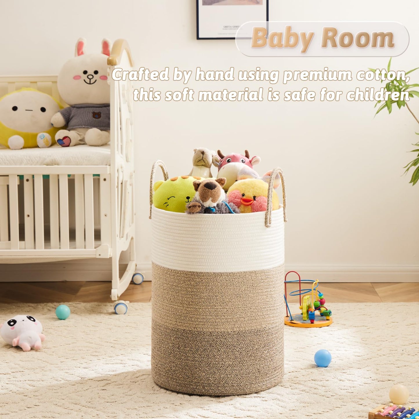 Artfeel 60L Handwoven Natural Cotton Rope Laundry Hamper