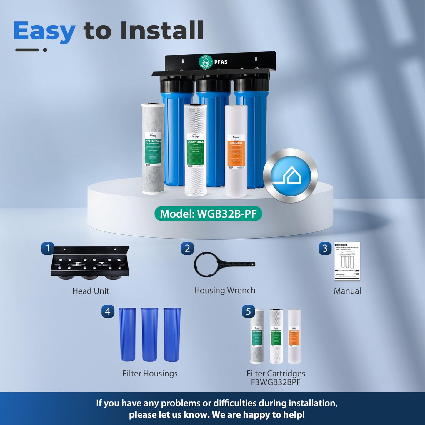 Whole-House PFAS & Scale Water Filter, 3-Stage – iSpring WGB32B-PFKDS