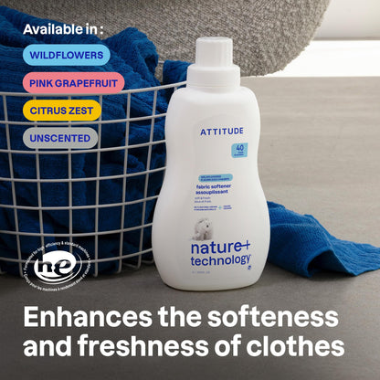 ATTITUDE Liquid Fabric Softener: Plant-Based, Vegan & Unscented