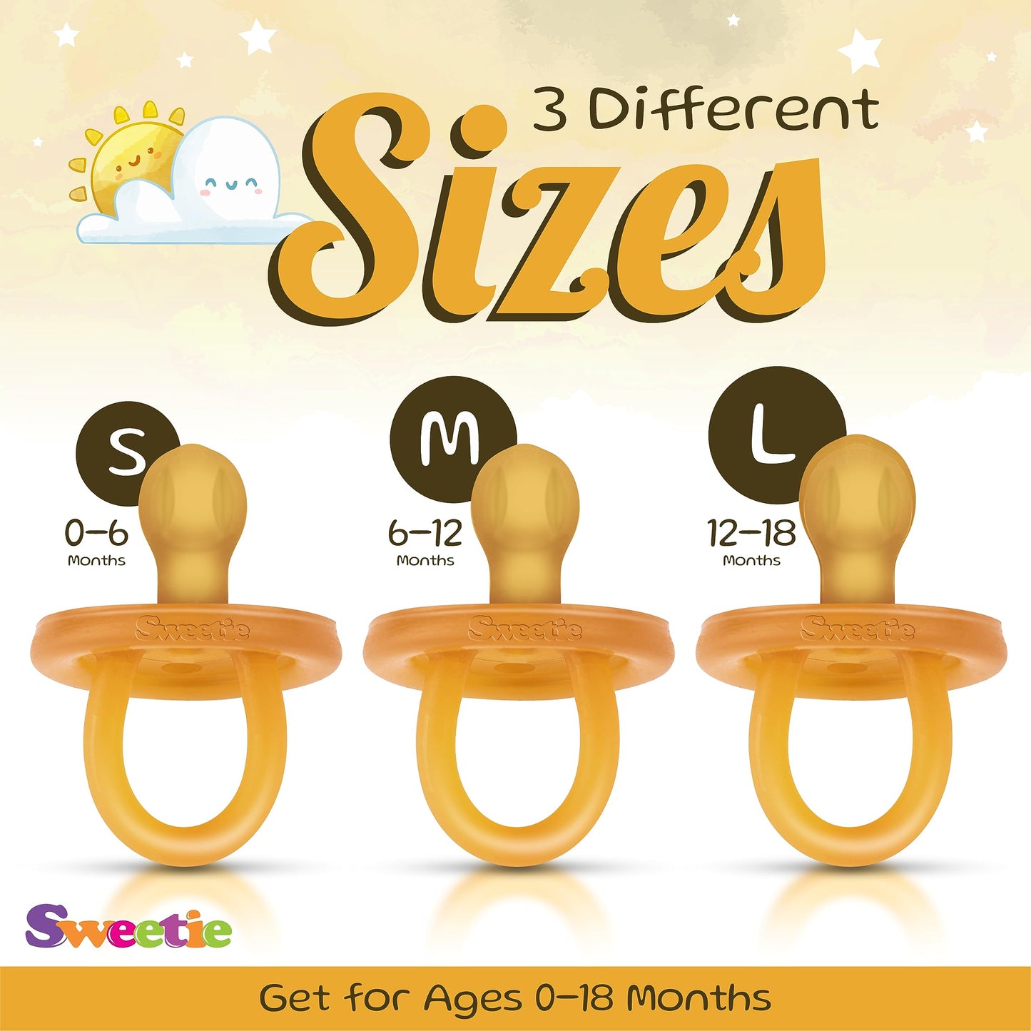 SWEETIE Natural Rubber Pacifier: 100% Pure Rounded Soother