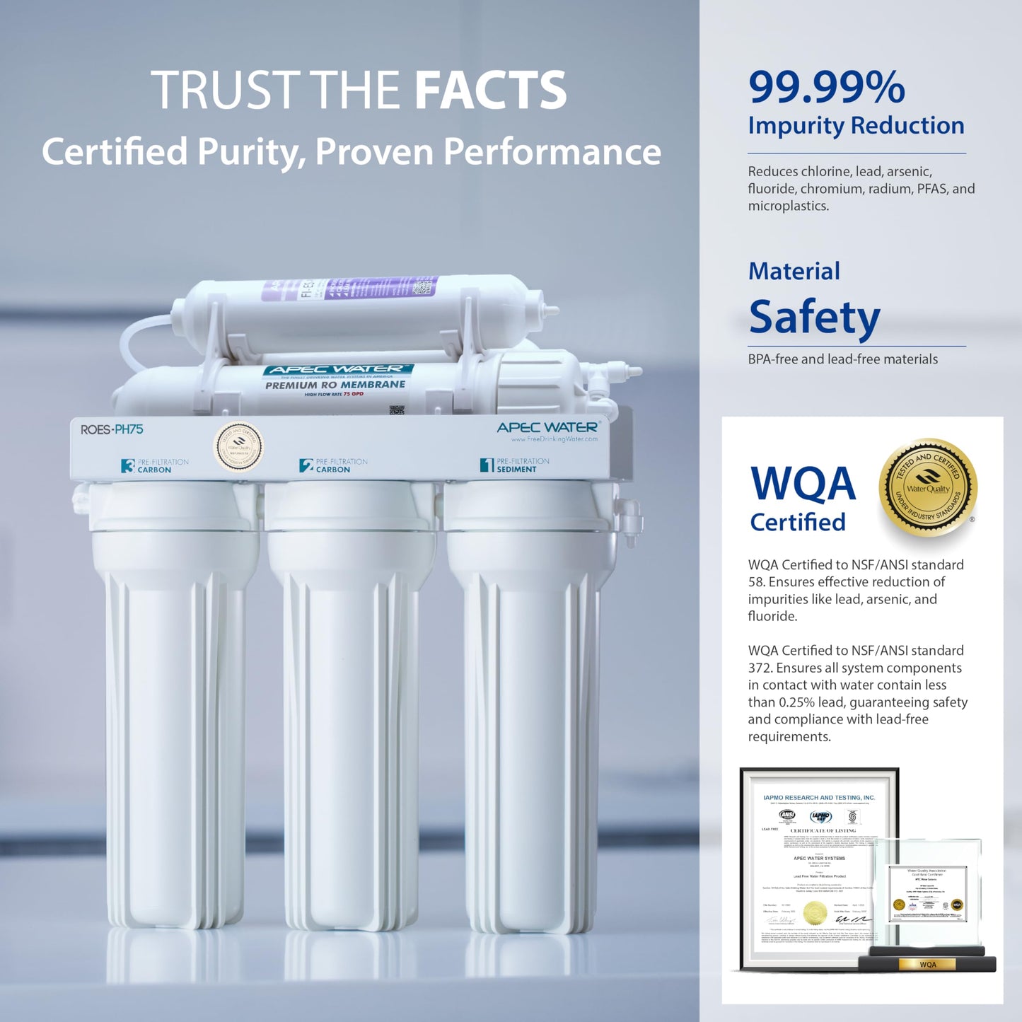 APEC ROES-PH75: The WQA Certified 6-Stage System for Alkaline Mineral pH+ Drinking Water