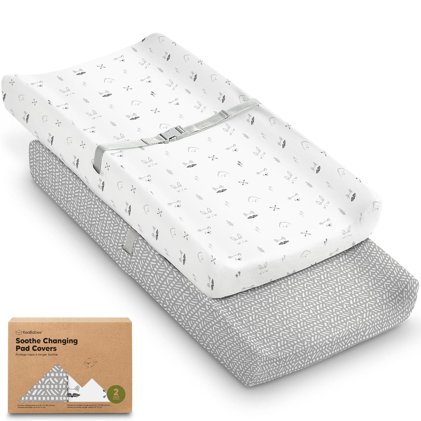 Soothe 100% GOTS-Certified Organic Cotton Changing Pad Covers (2-Pack)