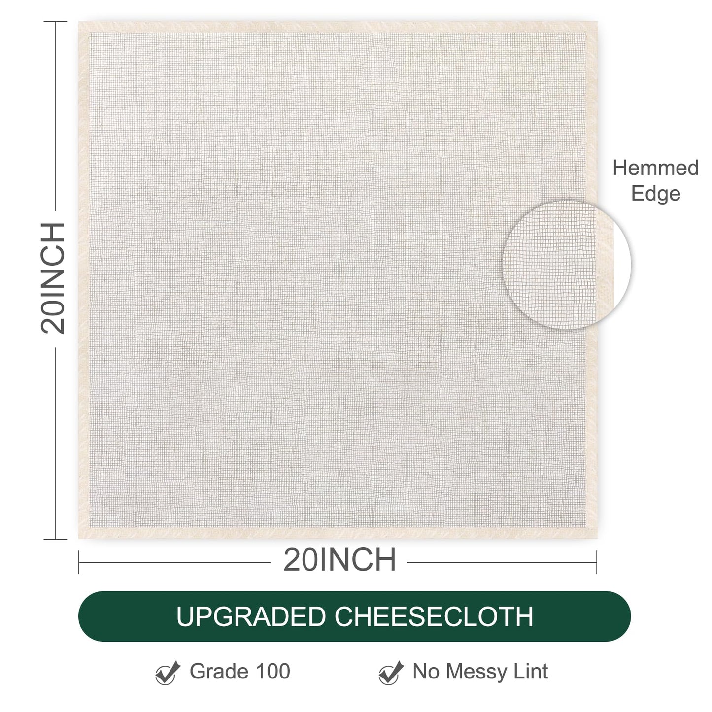 Paoeyrb 6-Piece Organic Unbleached Grade 100 Cheesecloth