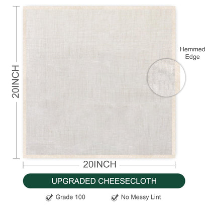 Paoeyrb 6-Piece Organic Unbleached Grade 100 Cheesecloth
