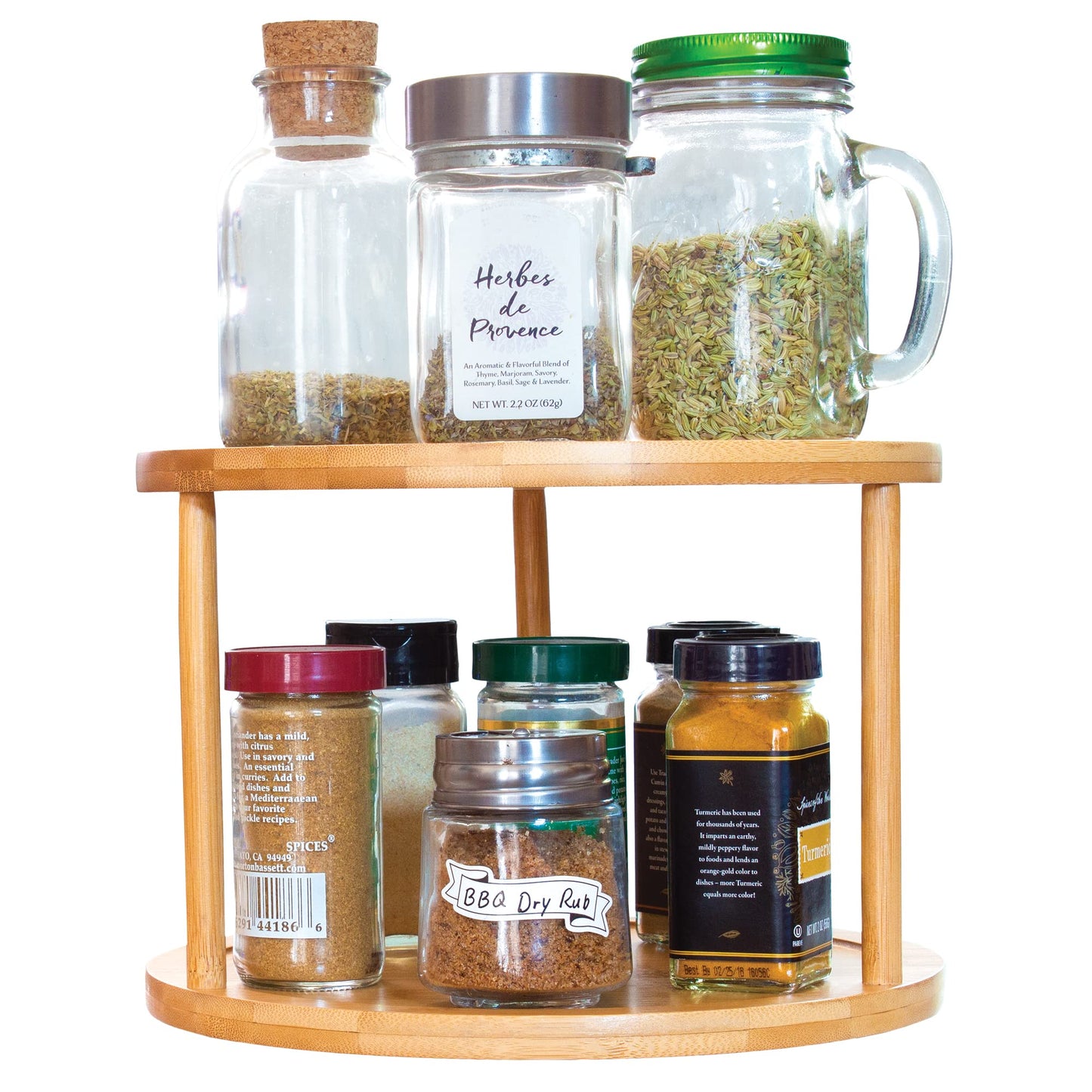 TB Home Acacia Wood Lazy Susan Kitchen Turntable Organizer