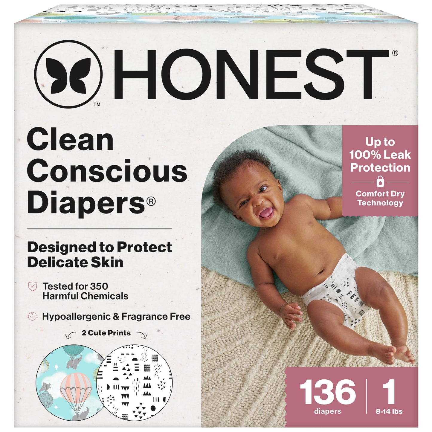 The Honest Company Comfort Dry Diapers: TCF Plant-Based Protection