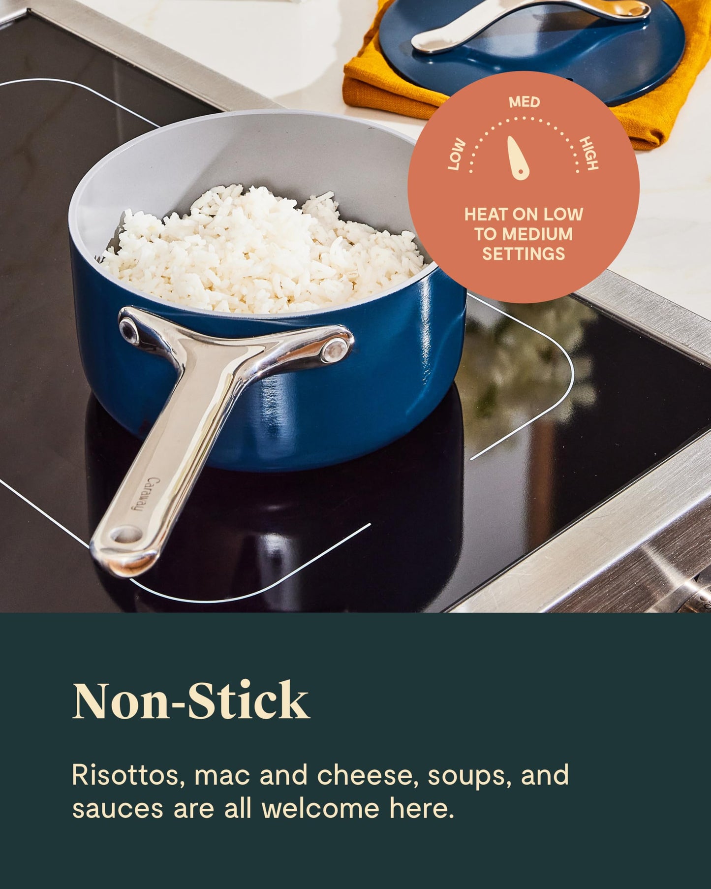 Caraway Nonstick Ceramic Sauce Pan with Lid (3 Quart)