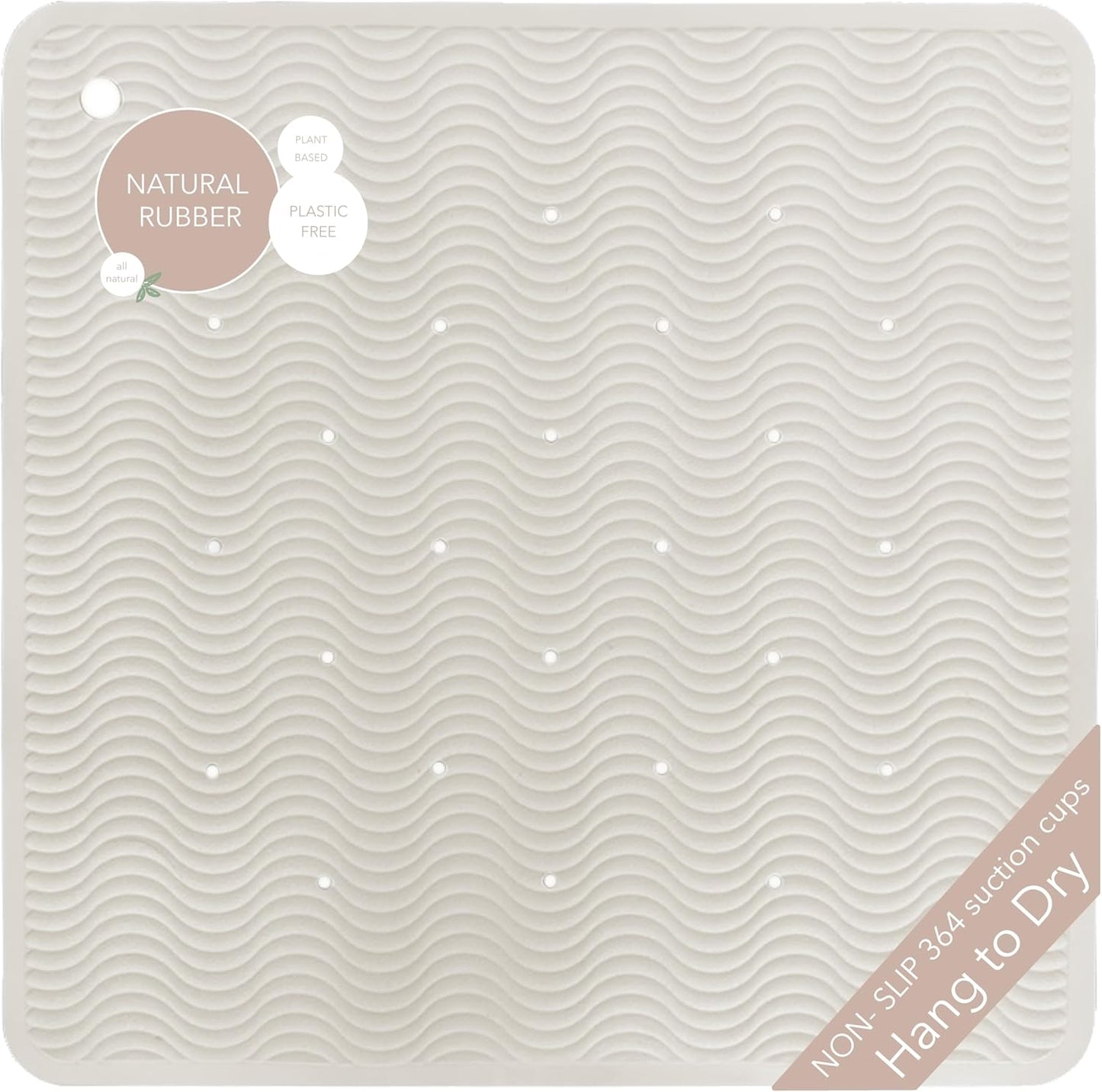 HEVEA Natural Rubber Wave Bath Mat: Plastic-Free & Biodegradable