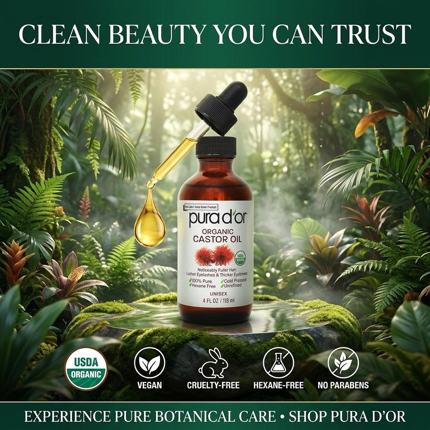 USDA Certified Organic Rosehip Seed Oil, 100% Pure Cold-Pressed – Pura D'or