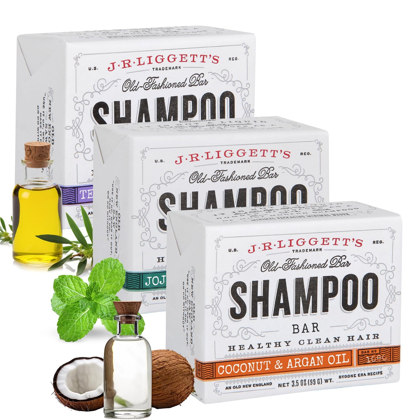 J·R·LIGGETT'S All-Natural Shampoo Bar: Tea Tree, Jojoba & Peppermint