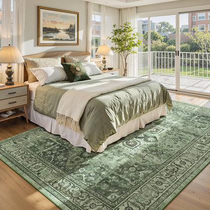 Vibrug Coastal Medallion OEKO-TEX Certified Washable Area Rug
