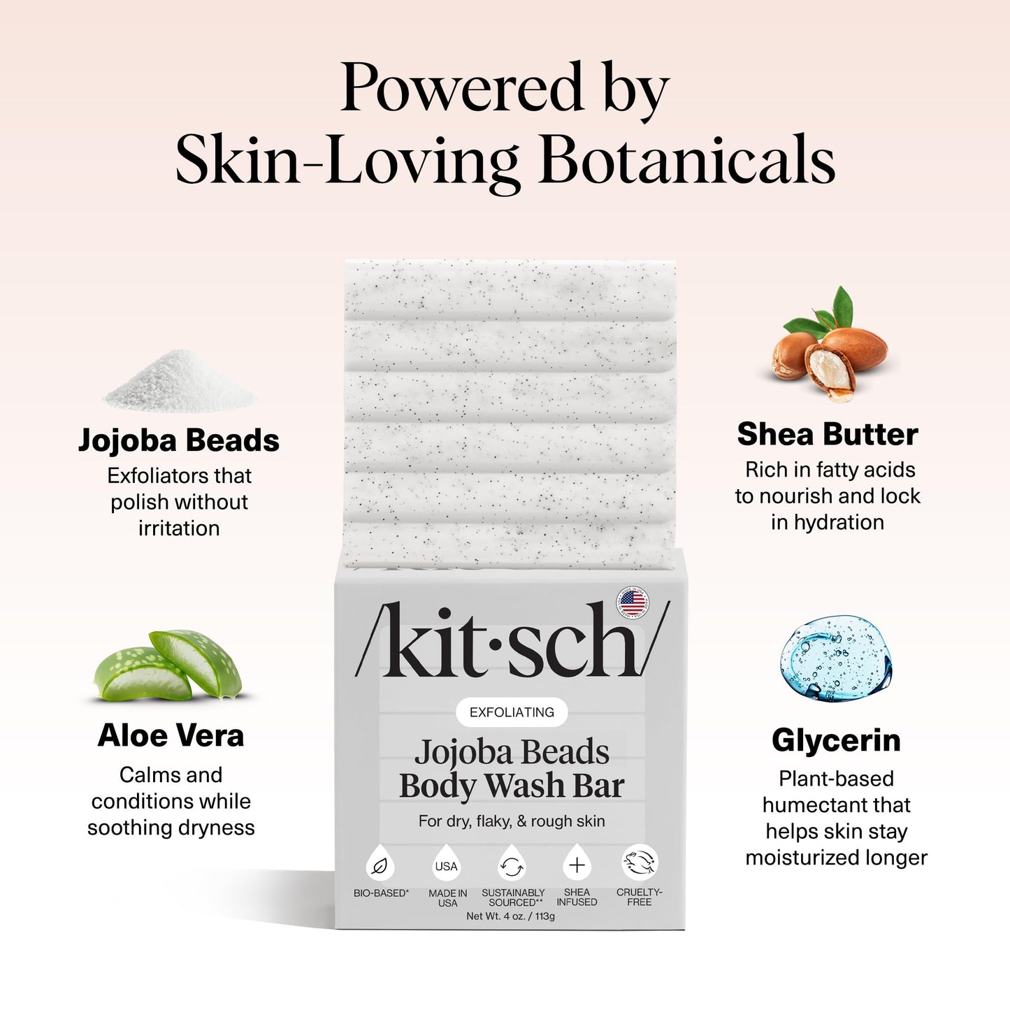 Plastic-Free Sugar Body Scrub Bar, Vegan & Leaping Bunny – Kitsch