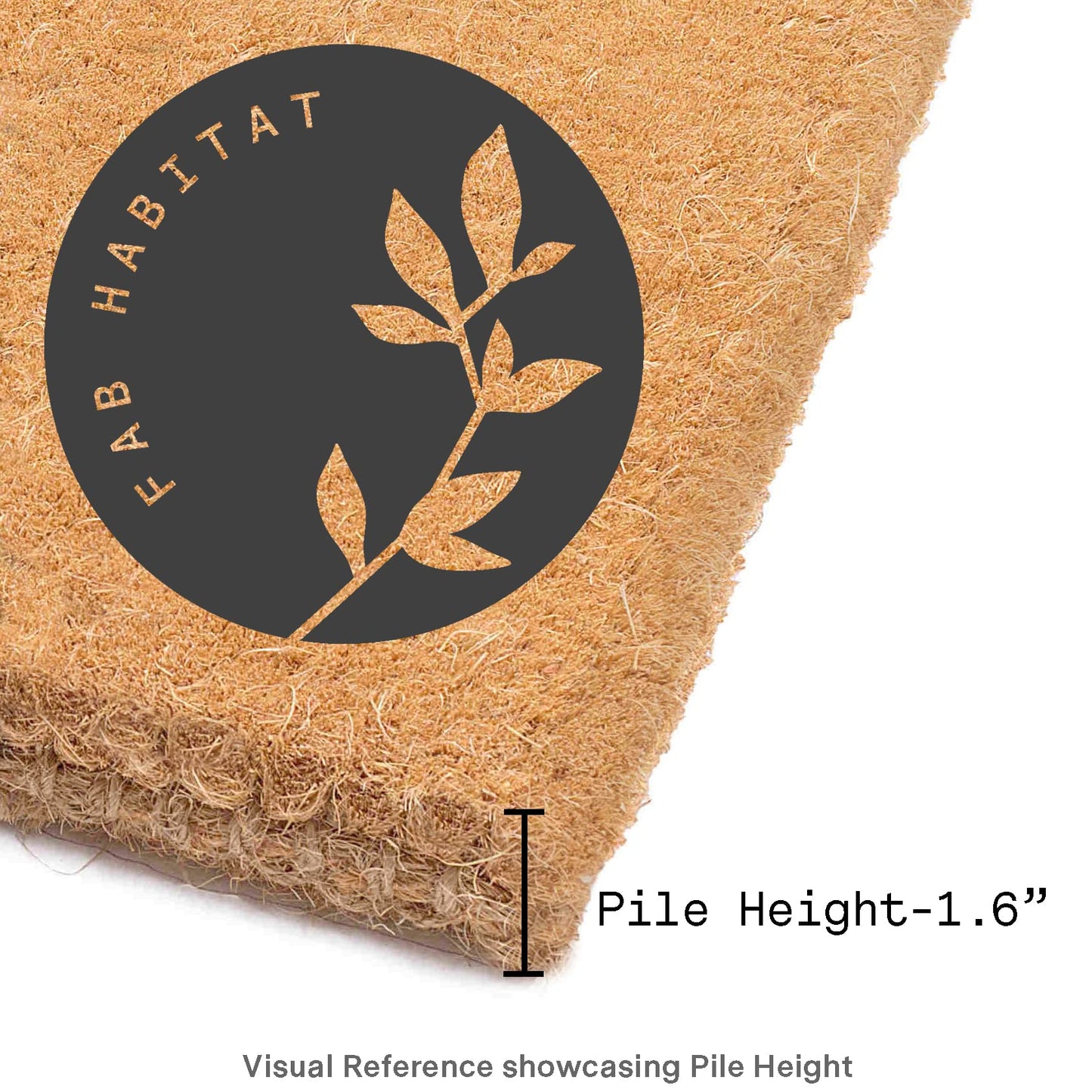 Fab Habitat Minimalist Natural Coir & Rubber Non-Slip Doormat