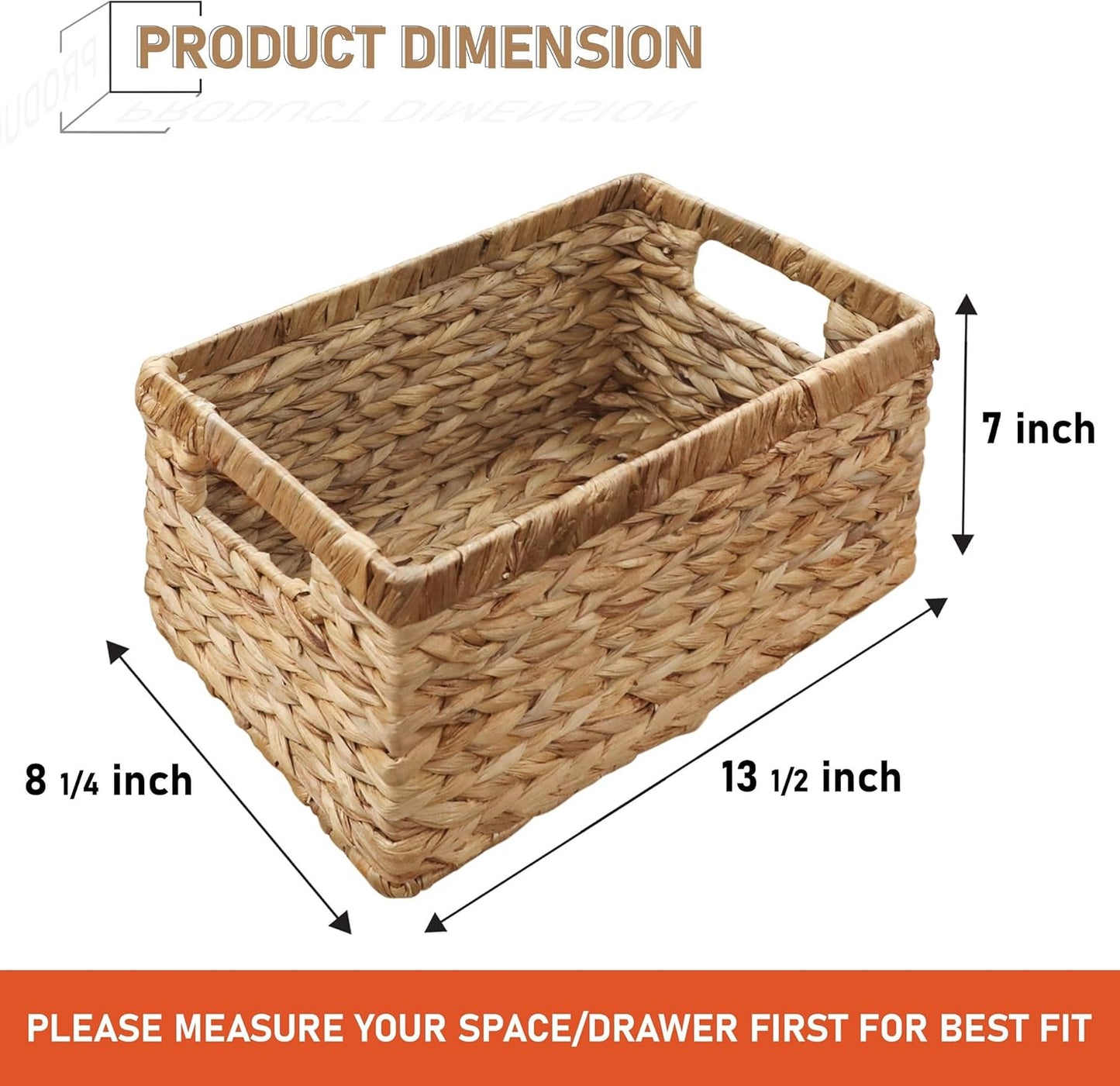 Artisan Handwoven 100% Natural Water Hyacinth Storage Baskets (Set of 2)