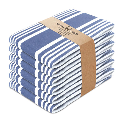 Urban Villa Cotton Kitchen Towels | TRUE Shift Eco Towels (20″×30″, Striped, Mitered)