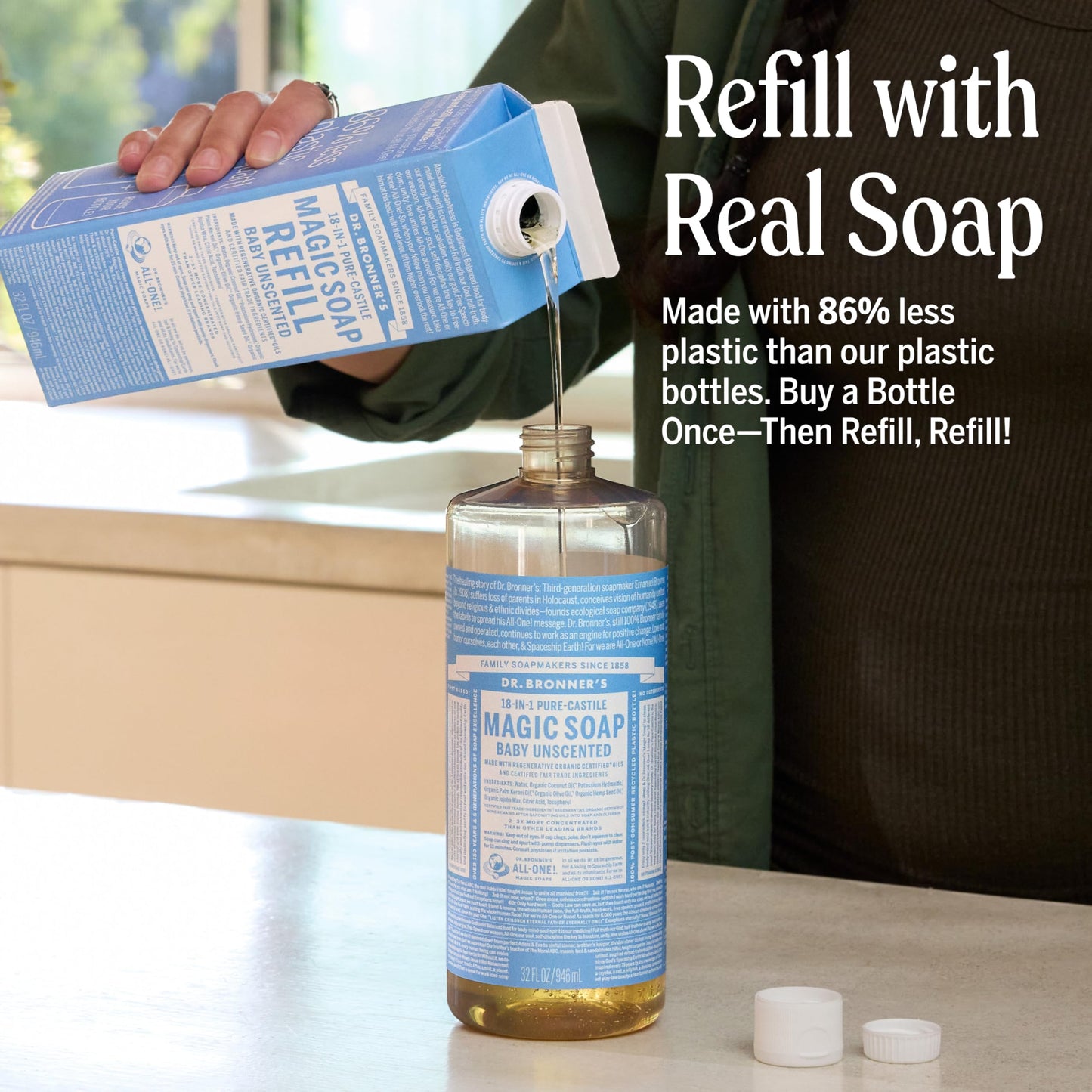 Dr. Bronner’s Baby Unscented Castile Soap: 32 oz Organic Magic