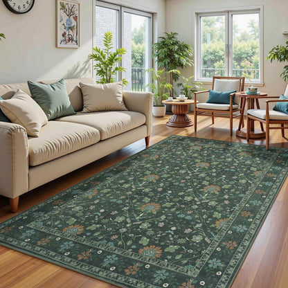 Vibrug Coastal Medallion OEKO-TEX Certified Washable Area Rug