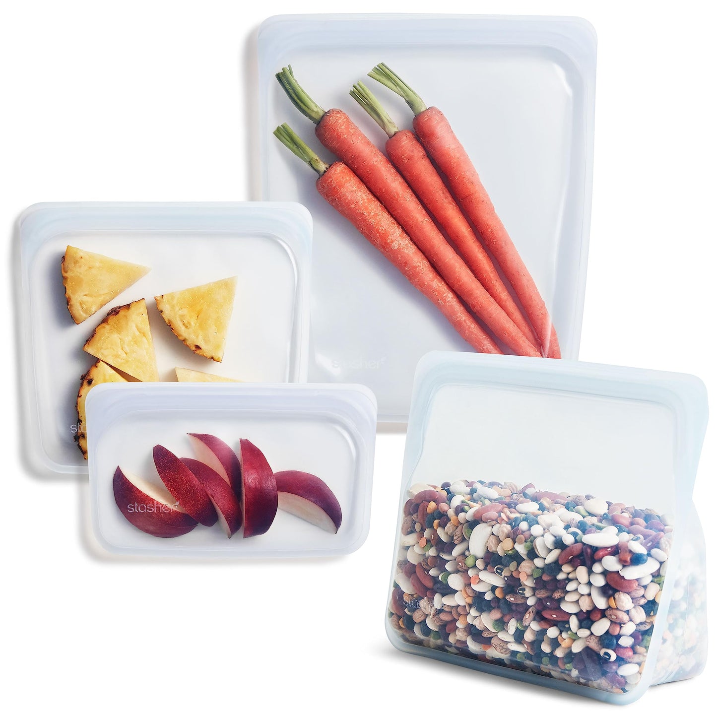 Stasher Premium Silicone Reusable Food Storage Bags (5-Pack Tie Dye)