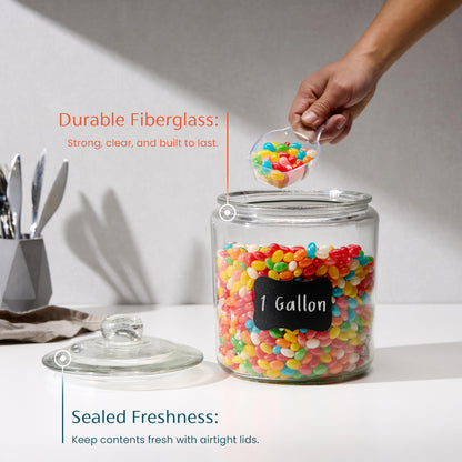 KooK 1/2 Gallon Glass Storage Containers with Airtight Lids (Set of 2)