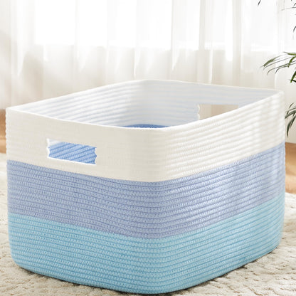 Artfeel 65L Rectangle Woven Natural Cotton Rope Storage Basket