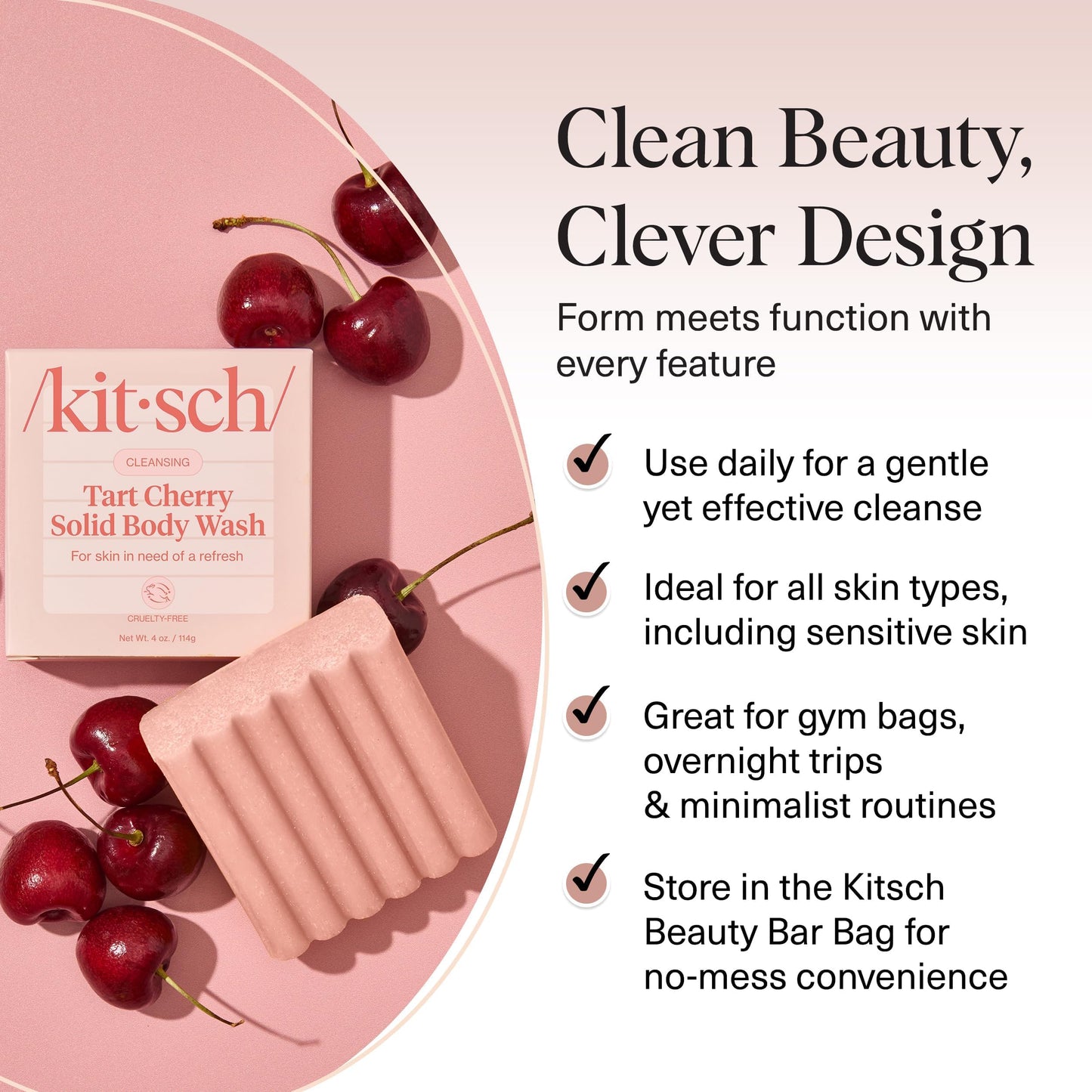 Plastic-Free Sugar Body Scrub Bar, Vegan & Leaping Bunny – Kitsch