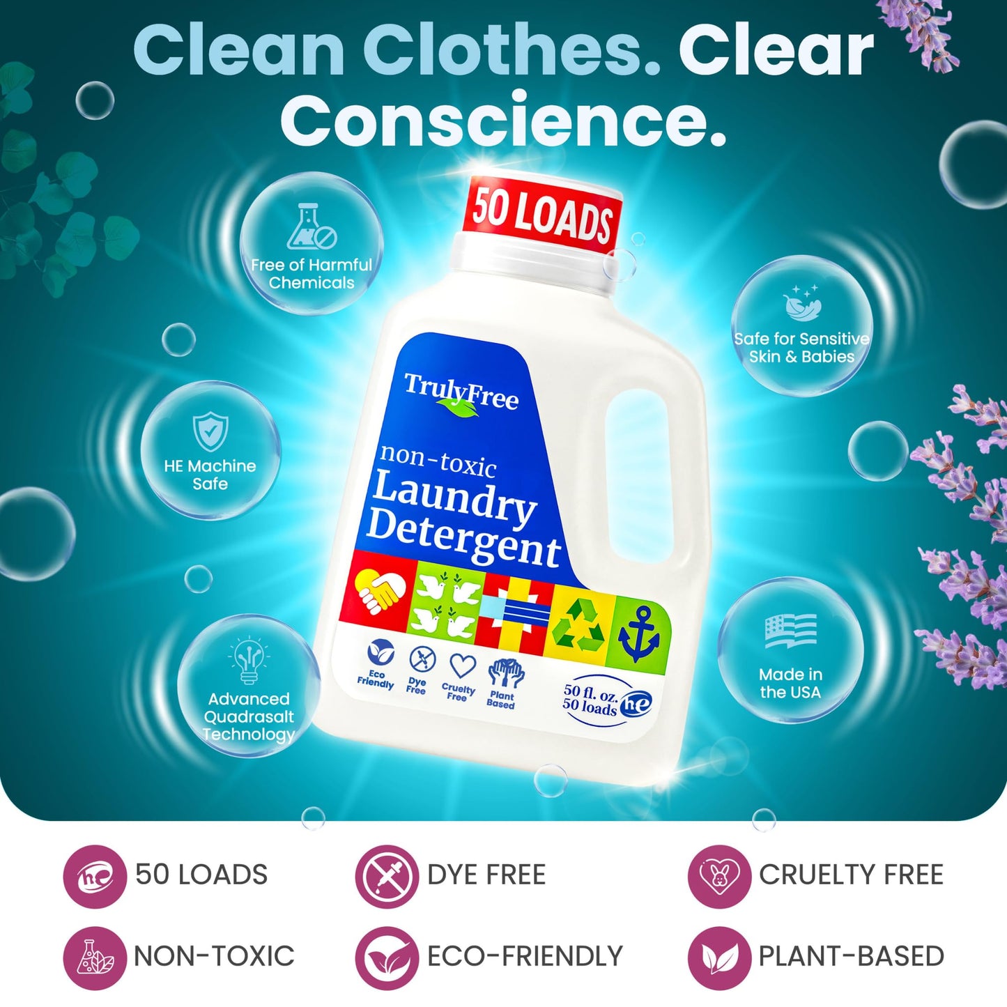 Truly Free Plant-Based Refillable Laundry Wash for Sensitive Skin