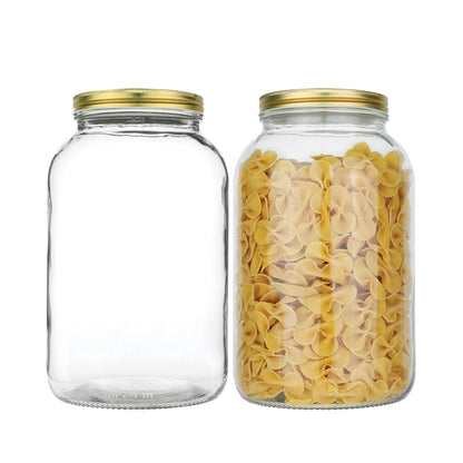 Kitchentoolz 1-Gallon Glass Mason Jars with Airtight Metal Lids (2-Pack)