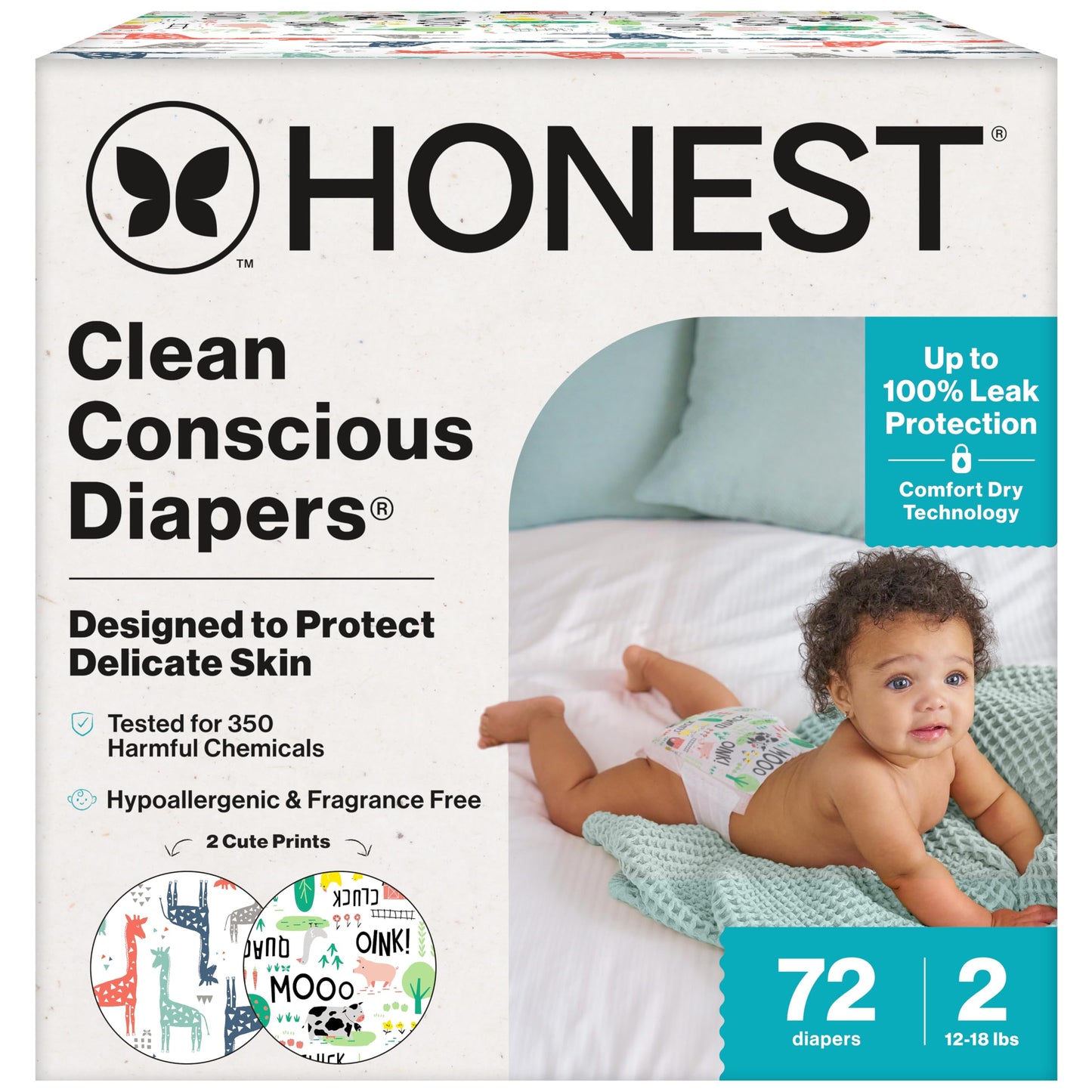 The Honest Company Comfort Dry Diapers: TCF Plant-Based Protection