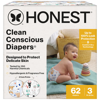The Honest Company Comfort Dry Diapers: TCF Plant-Based Protection