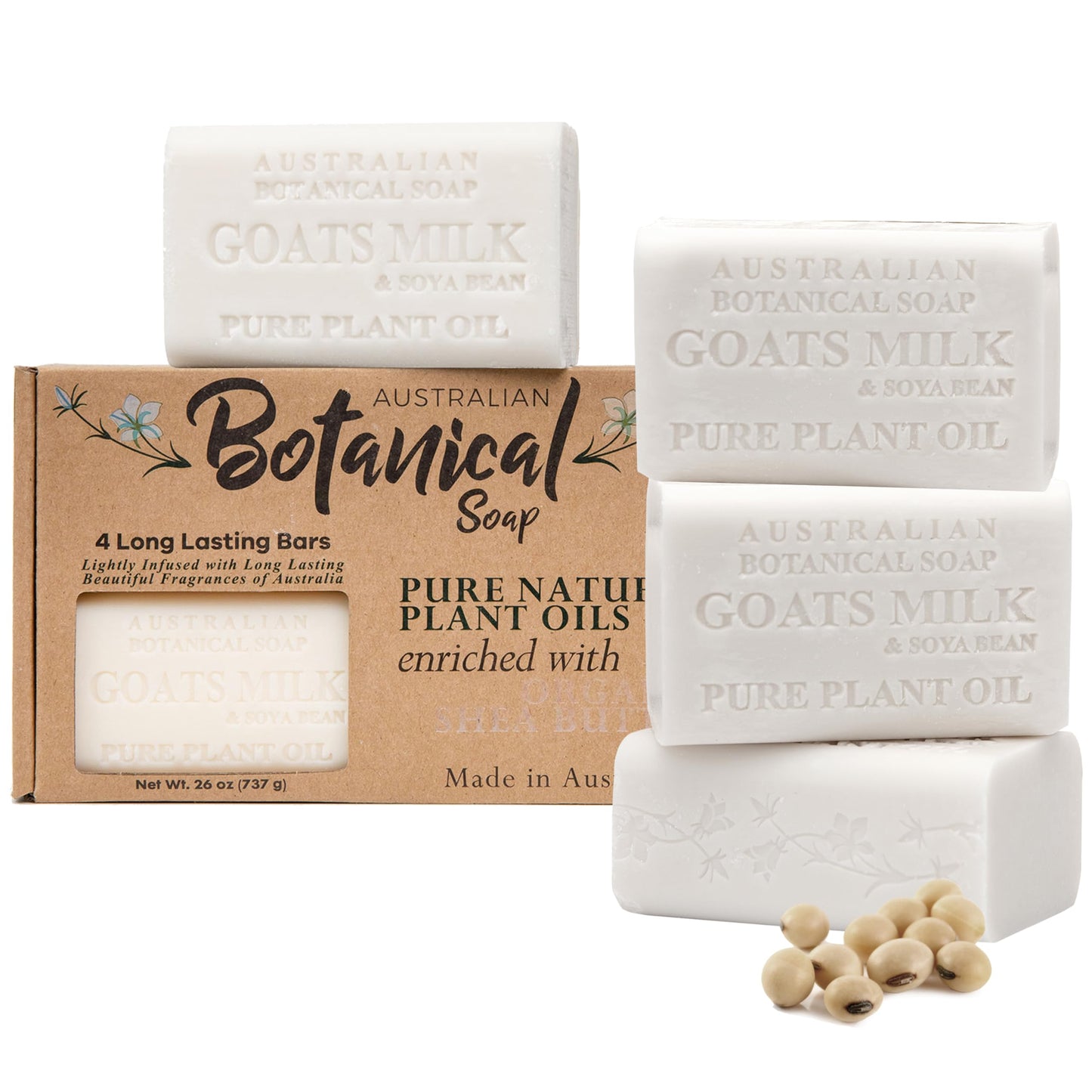 Australian Botanical Goat Milk Soap: Triple Milled with Organic Shea Butter