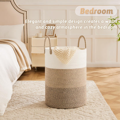Artfeel 60L Handwoven Natural Cotton Rope Laundry Hamper