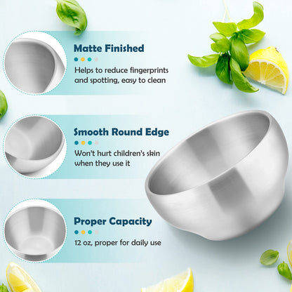 HaWare Stainless Steel Bowls: 18/8 Double-Walled Purity