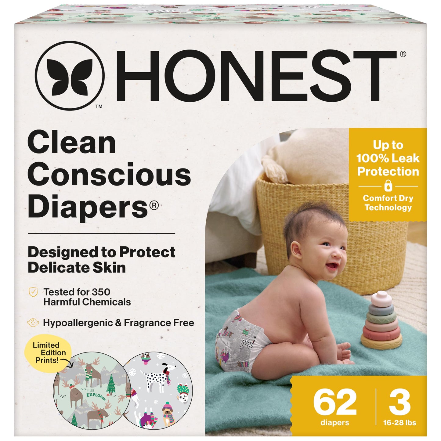 The Honest Company Comfort Dry Diapers: TCF Plant-Based Protection