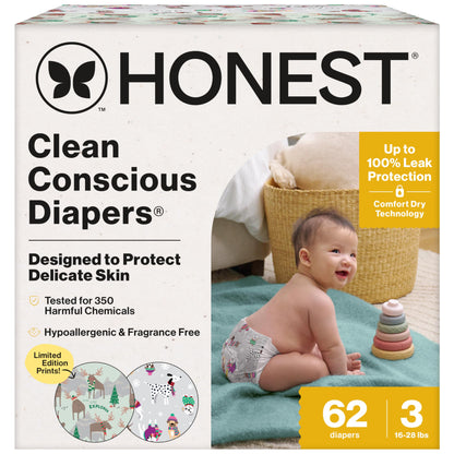 The Honest Company Comfort Dry Diapers: TCF Plant-Based Protection